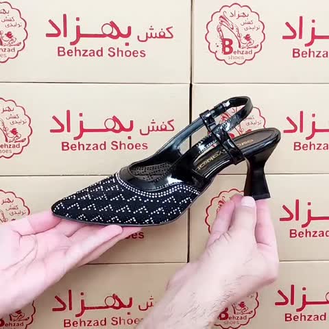 کفش مجلسی پاشنه هفت سانتی زنانه دخترانه سایز 37 تا 41 بند ثابت کفی طبی رنگ مشکی زیره رافیک رویه توری نگینی سبک و راحت