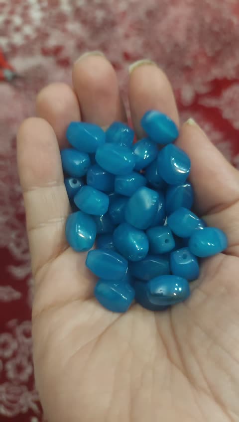 مهره سنگ عقیق آبی تیره تراش هلی پیچ  سوراخ دار سنگ اصل طبیعی