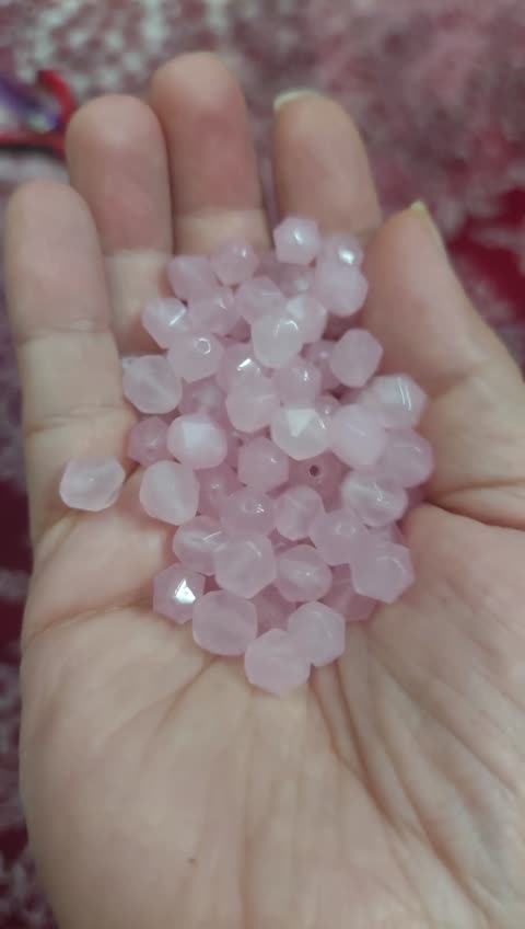 مهره سنگ رزکوارتز تراش 2021 سایز 8 سوراخ دار اصل طبیعی