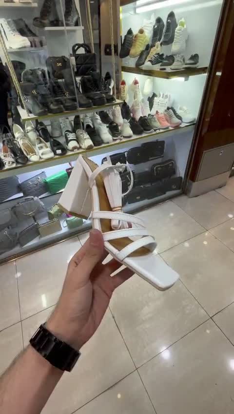 صندل بندی شیک مشکی و سفید پاشنه بلند زنانه دخترانه کفش تابستانی تابستونی مجلسی بنددار بند دار پاشنه دار چرم دمپایی راحتی