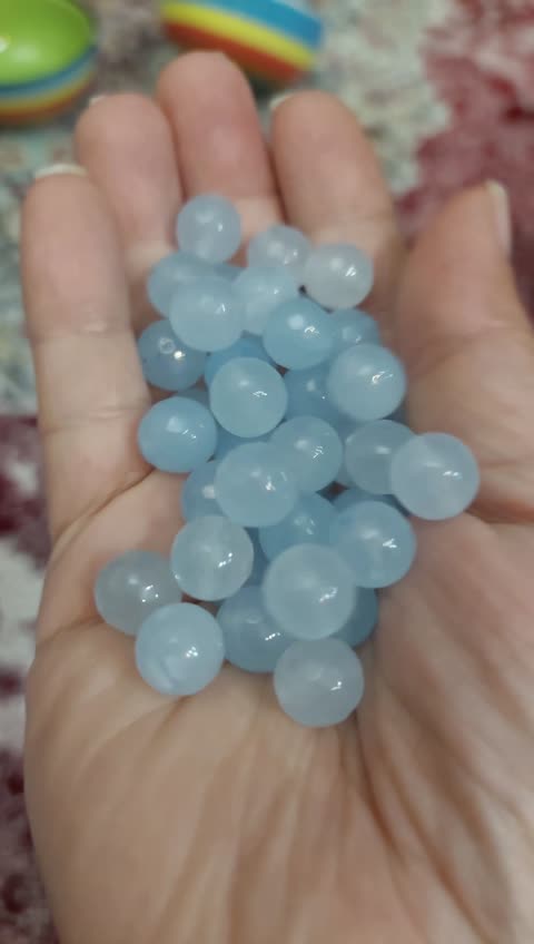 مهره جید آبی طرح آکوامارین 10 میل تراش جواهری سنگ اصل معدنی
