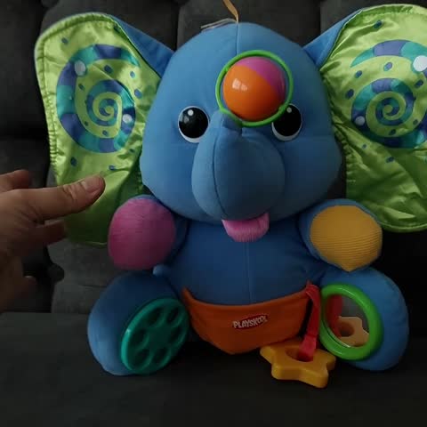 عروسک فیل سیسمونی برند پلی اسکول یا پلیسکول playskool صدادار و چند کاره