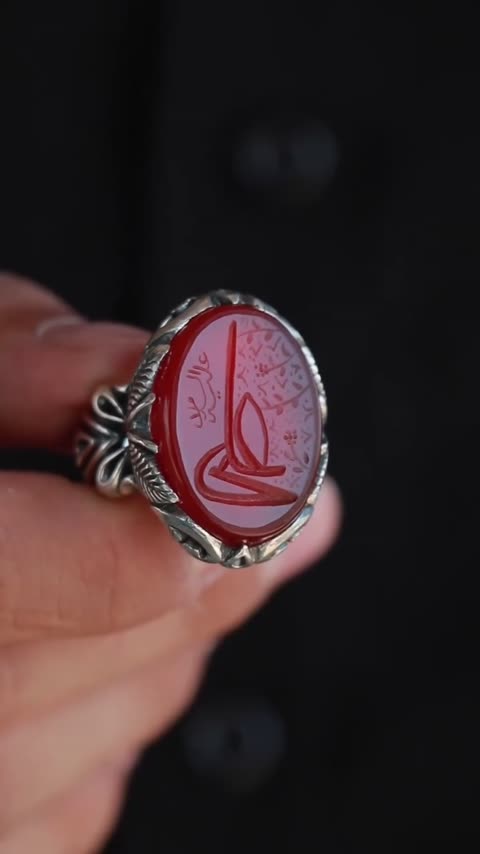 انگشتر مردانه عقیق سرخ کد 1072