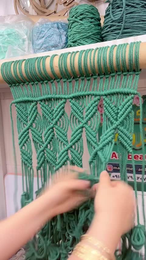 رومیزی مکرومه بافی لوزی آرت بیوتی