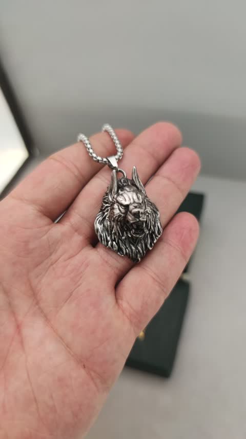 گردنبند مردانه گرگ 