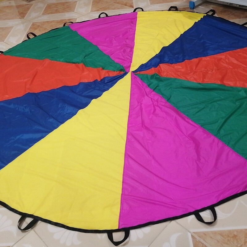 چتر شادی و پاراشوت 3 متری ضد آب  مناسب توپ بازی و آب بازی به همراه کیف و ارسال  رایگان