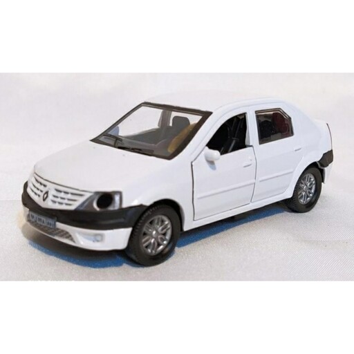 اسباب بازی - ماکت - ماشین فلزی - رنو ال نود - مقیاس 1.32 - عقبکش ، دو درب بازشو - رنگ سفید - Renault L90