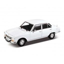ماکت - ماشین فلزی - پژو 504 - مقیاس 1.24 برند ویلی - فرمان پذیر ، دربها و کاپوت جلو بازشو - رنگ سفید - Peugeot 504 1975