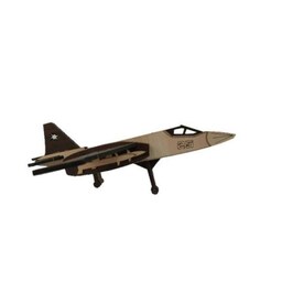 ماکت دکوری چوبی مدل هواپیمای جنگی - قهوه ای روشن