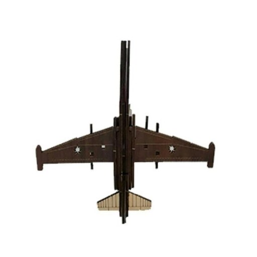 ماکت دکوری چوبی مدل هواپیمای جنگی - قهوه ای تیره