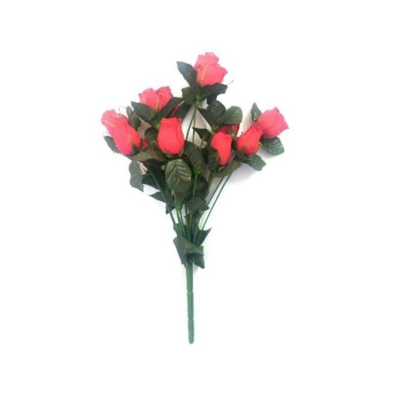 دسته گل مصنوعی خارجی مدل رز قرمز  12 شاخه