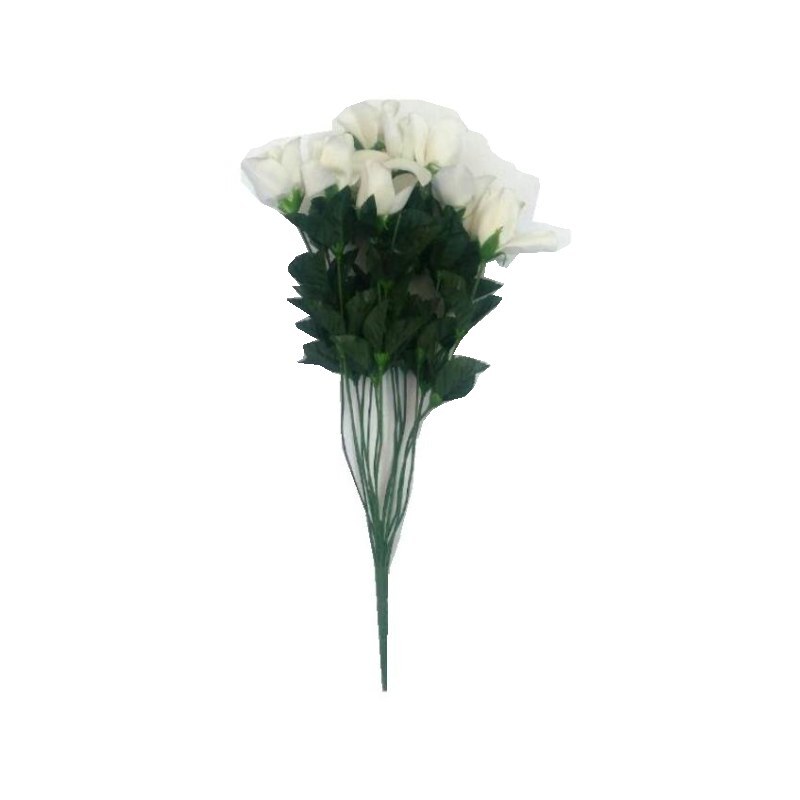 دسته گل مصنوعی خارجی مدل رز سفید 14 شاخه