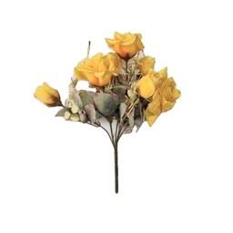 دسته گل مصنوعی مدل رز زرد