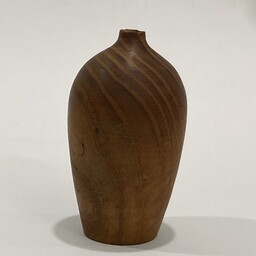 گلدان چوبی کوچک خراطی مدل خمره ای