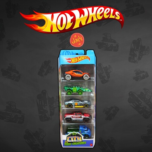 اسباب بازی پک 5تایی ماشین فلزی Hot wheels مدل toxic creature 