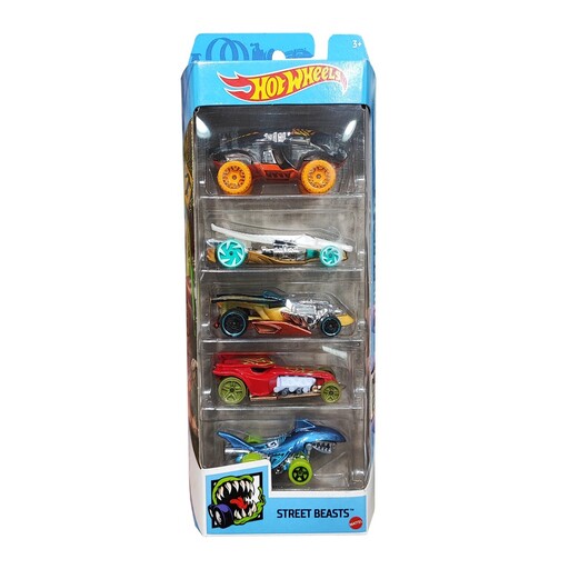 اسباب بازی پک 5تایی ماشین فلزی Hot wheels مدل street beasts