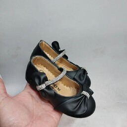 کفش عروسکی دخترانه پاپیون دار مشکی (سایزبندی 22 تا 25 موجود) ارسال رایگان 
