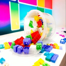 اسباب بازی لگو سطلی 80 تکه مناسب برای خانه سازی اسباب بازی لگو ساختنی خانه سازی ارزان اسباب بازی لگو یا خانه سازی کودک