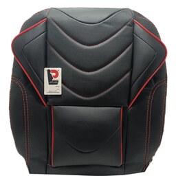 روکش صندلی مدل KARINA مناسب برای خودرو 207 - 206 - رانا پلاس تمام چرم خارجی - مشکی نخ قرمز 