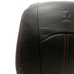 روکش صندلی مدل SUZ مناسب برای خودرو ساینا - تیبا 1 صندلی جدید تمام چرم خارجی - مشکی نخ قرمز