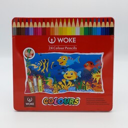 مداد رنگی 24 رنگ ووک woke - جعبه فلزی