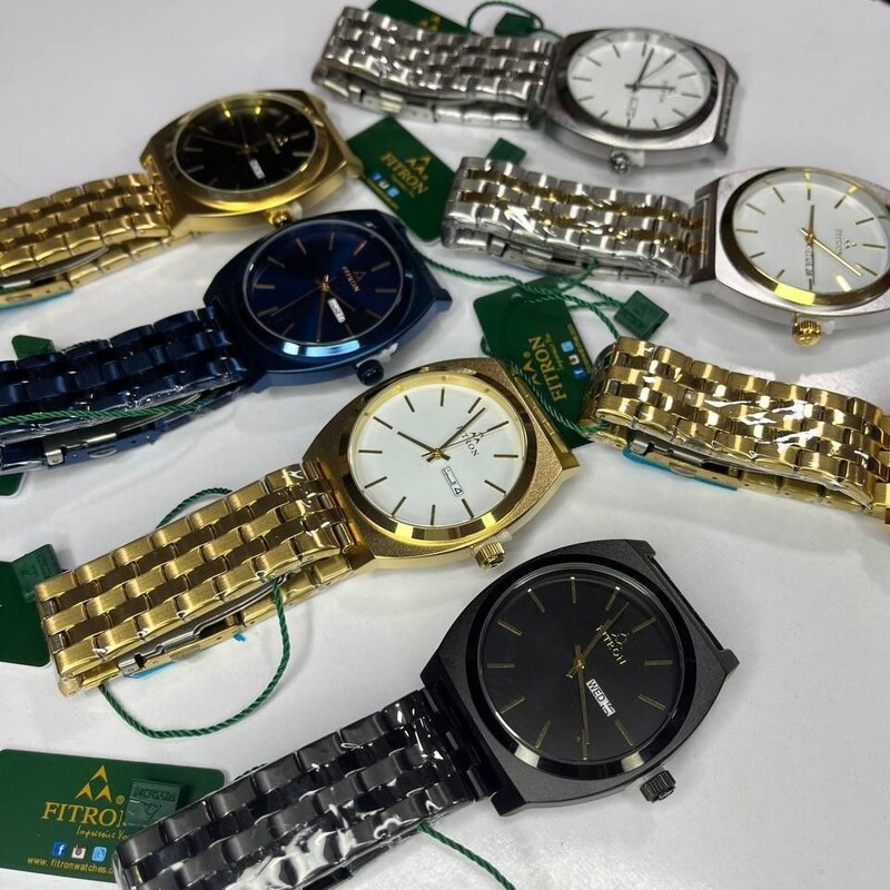 ساعت  مردانه  برند FITRON استیل تو پر 2تاریخه ضدآب   کد 9580  قیمت 899000تومان فروش به صورت تک و عمده 