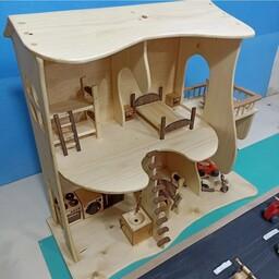 خانه عروسک اسباب بازی چوبی دستساز 