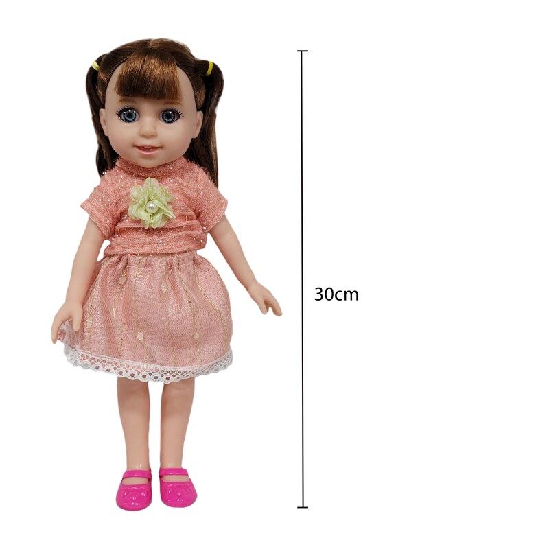 عروسک دختر مو بلند موزیکال کد 434 قد 30 سانتی متر