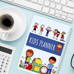 پلنر (دفتر برنامه ریزی) روزانه کودکان، طرح دانش آموز، مدیریت زمان، 75 برگ، فنر فلزی، مستر راد (Fiory)،Kids Daily Planner