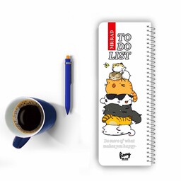 تودولیست (To do list) طرح گربه های فانتزی، در چهار رنگ، 75 برگ، مستر راد (Fiory)، تودو لیست، دفترچه یادداشت، Cat Kawaii