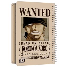 دفترچه یادداشت طرح انیمه وان پیس مدل رورونوا زورو، 50 برگ،کاغذ کرافت، مستر راد (Fiory)، دفتر چه، One Piece، Roronoa Zoro