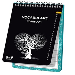 دفتر لغت طرح درخت دانش، ، در سه رنگ،50 برگ، مستر راد (Fiory)  ،دفتر چه،دفترچه، تک فنر فلزی، Vocabulary Notebook