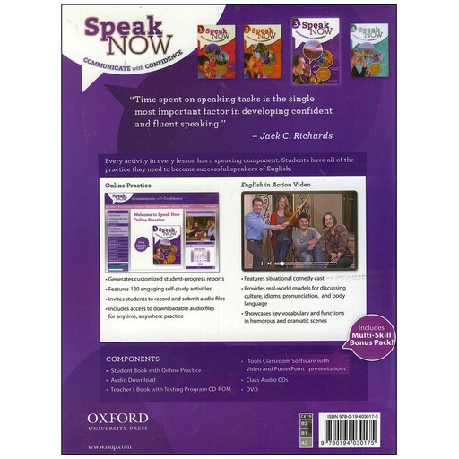 کتاب Speak Now 3 (اسپیک نو)، آموزش مکالمه انگلیسی (همین الان صحبت کن 3)، اثر Jack C.Richard، زبان، اسپیکینگ، Speaking