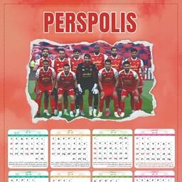 تقویم دیواری 1403 فوتبالی طرح تیم پرسپولیس (سایز A4) 