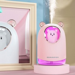 دستگاه بخور سرد عروسکی طرح خرس چراغ دار حجم 300 میل Mini Cute Portable Air Humidifier HO 300ml