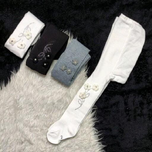 جوراب شلواری نوزادی در سه رنگ جذاب سفید ، طوسی و مشکی (ارسال رایگان)