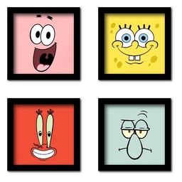 تابلو کالامیکس مدل باب اسفنجی طرح spongebob مجموعه 4 عددی