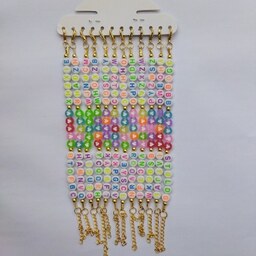 دستبند دخترانه فانتزی طرح قلب و حروف انگلیسی  بسته 1 عددی (قیمت عمده 7500)