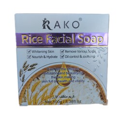 صابون برنج صورت راکو سفید کننده پوست از بین برنده لکه های مختلف 100 گرم
