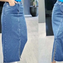 دامن جین بلند زنانه ارسال رایگان جین اصلی سنگشور  سایز 38 تا 46 ارسال رایگان ، دامن اسپرت زنانه مزون بانی لیدی، دامن لی