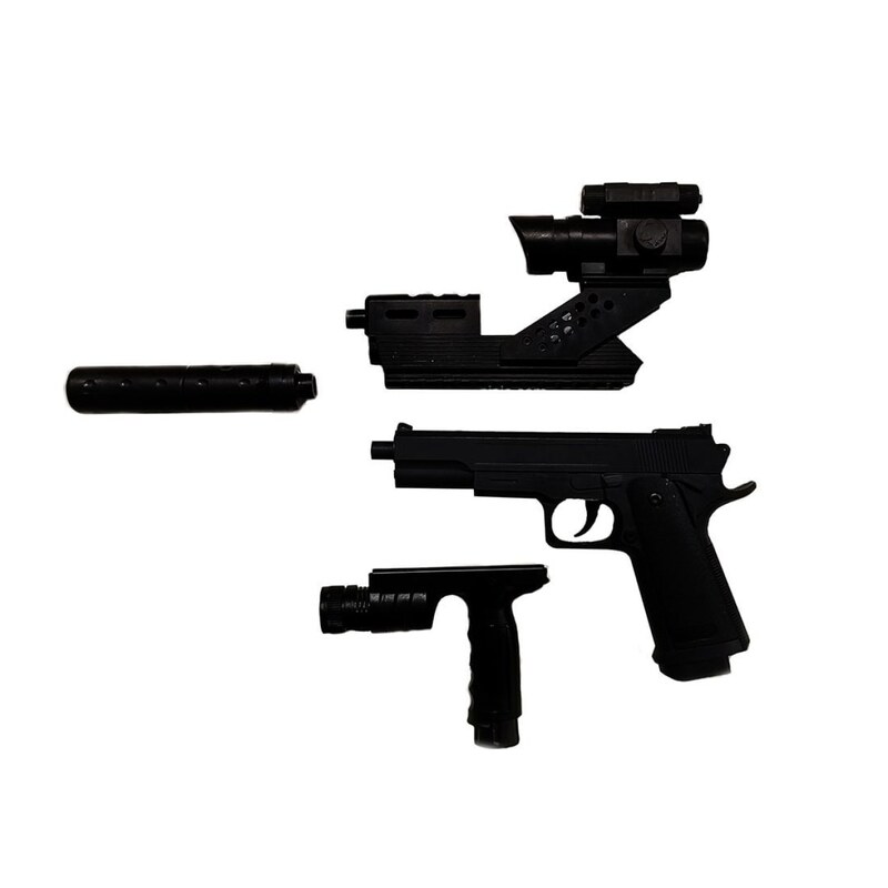 تفنگ اسباب بازی پلاستیکی air soft gun مدل 001 ارسال رایگان دارای لیزر نمی باشد