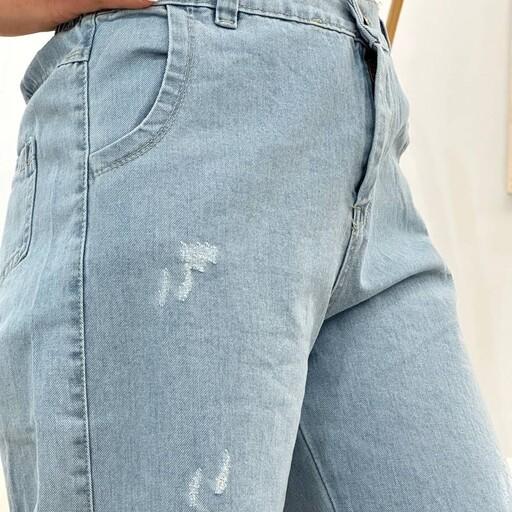 شلوار بگ جنس جین اصل ضخیم شسته شده و سنگشور شده ارسال رایگان سایز 38 تا 48 شلوار زنانه شلوار بگ قد کار حدود 105