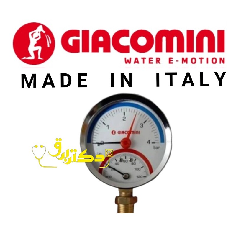 ترمومتر و مانومتر  دیگ GIACOMINI  4bar   ساخت ایتالیا اصل