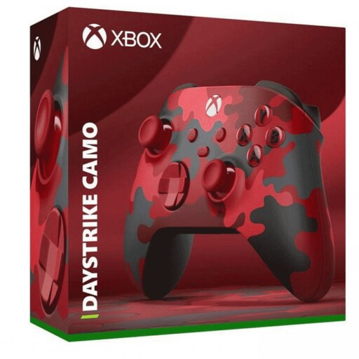 کنترلر ایکس باکس سری جدید رنگ قرمز ارتشی  Daystrike Camo و باتری شارژی و کابل دسته ایکس باکس سری Xbox Series Rechargeab 