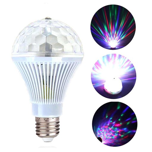 لامپ رقص نور دیسکویی مدل RGB (لامپ led ، لامپ ال ای دی، چراغ قوه ، چراغ شارژی ،چراغ اضطراری )
