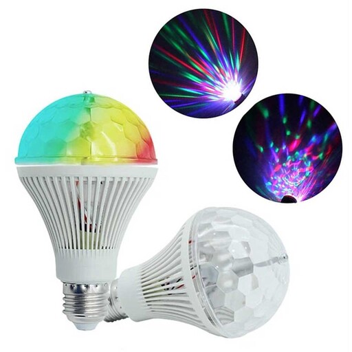 لامپ رقص نور دیسکویی مدل RGB (لامپ led ، لامپ ال ای دی، چراغ قوه ، چراغ شارژی ،چراغ اضطراری )