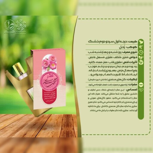 عطر طبیعی و درمانی گل محمدی طیّبستان