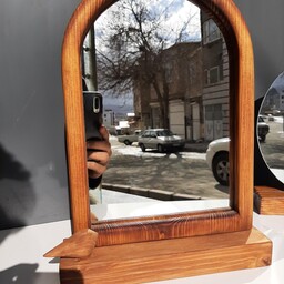 آینه گنبدی رومیزی با قاب چوبی در ابعاد 20در 30 سانت