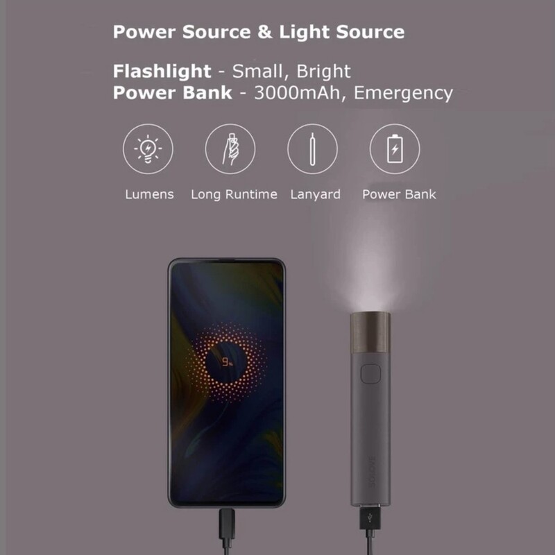 چراغ قوه و پاور بانک شیائومی Xiaomi SOLOVE X3S Flashlight  Power Bank