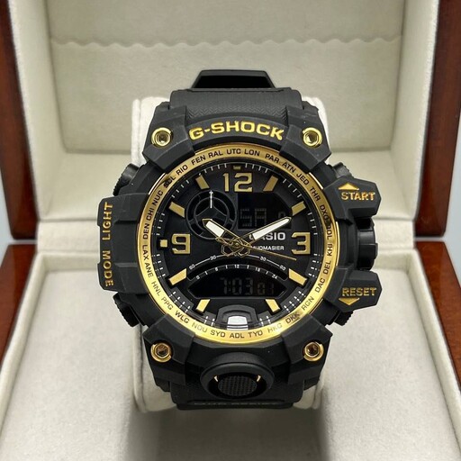 G-shock For MEN  ساعت اسپرت جیشاک کاسیو  ضدآب استخری  دوزمانه  دارای کرنومتر دارای آلارم چراغ صفحه